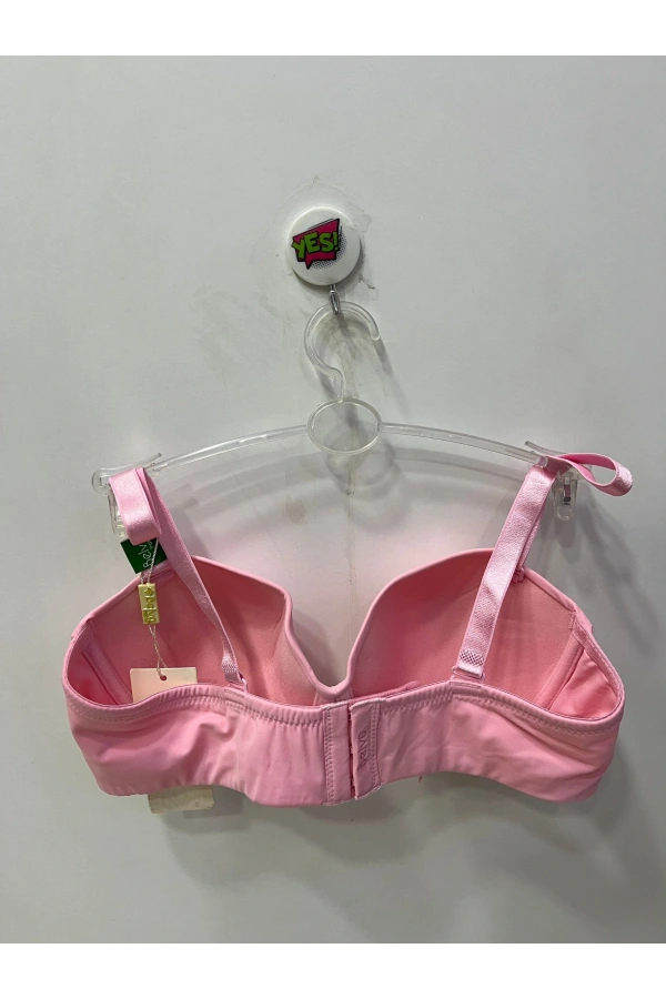 Belvü Kadın C Cup Mikro Dolgusuz Straplez Şeker Pembe Sütyen