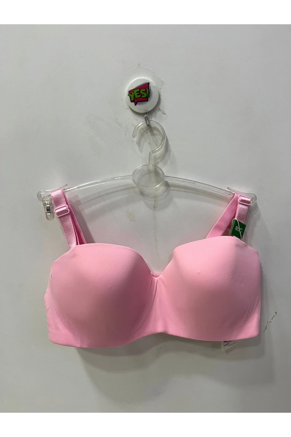 Belvü Kadın C Cup Mikro Dolgusuz Straplez Şeker Pembe Sütyen