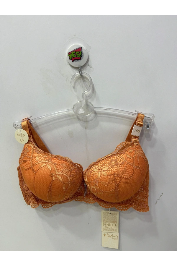 Belvü Kadın Dolgulu Dantel Detaylı Karamel Sütyen