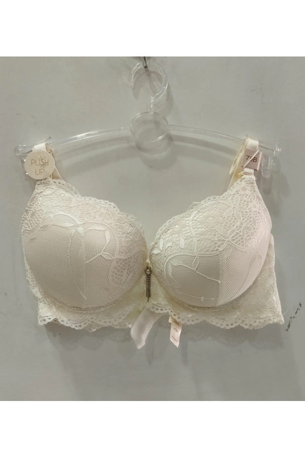 Belvü Kadın Dolgulu Dantel Detaylı K. Beyaz Sütyen - 1112