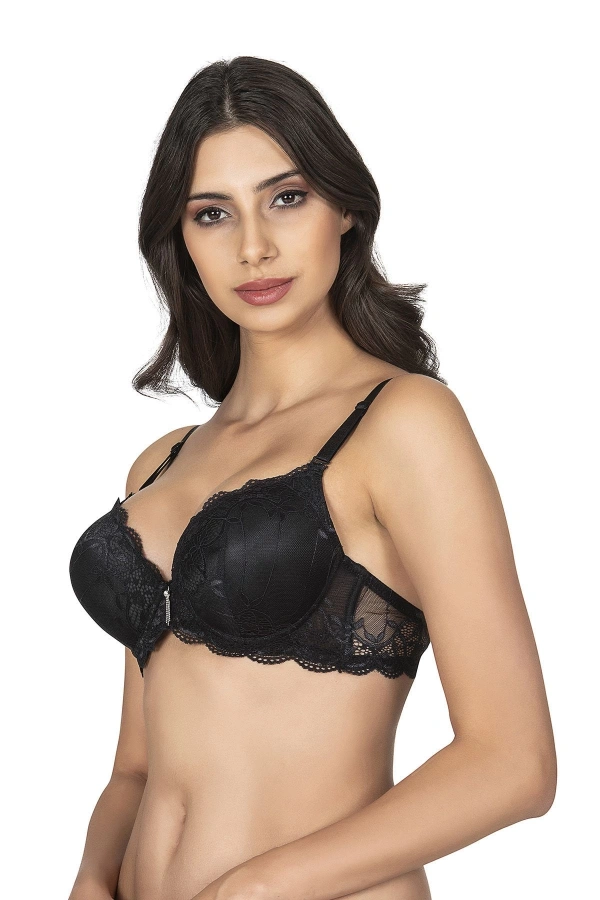 BELVÜ DANTELLİ DOLGULU SÜTYEN 1112 - SİYAH