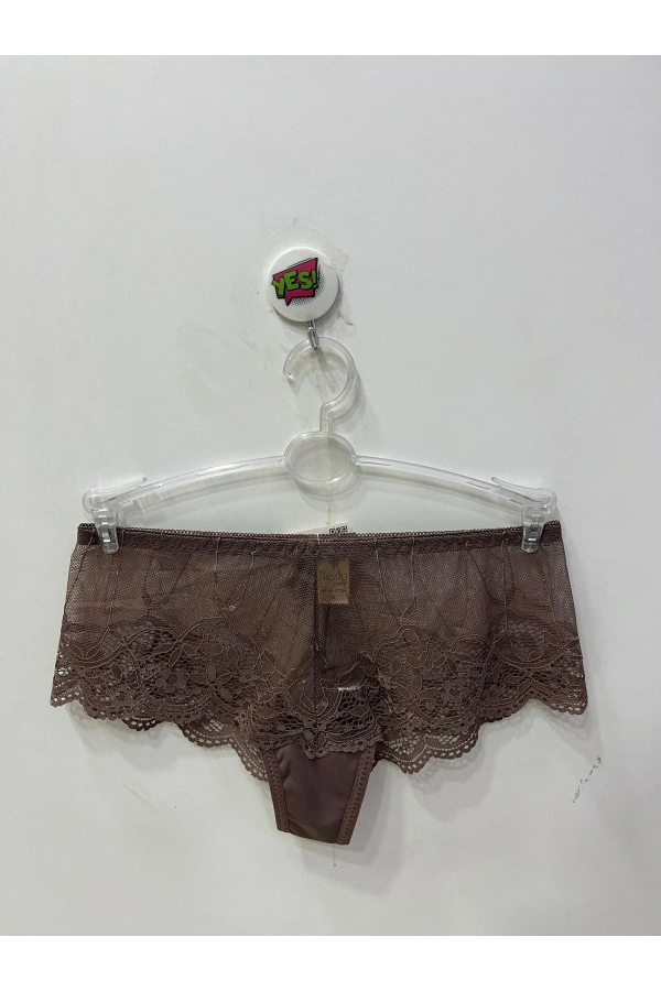 Belvü Kadın Dantelli Hipster Kahverengi Külot