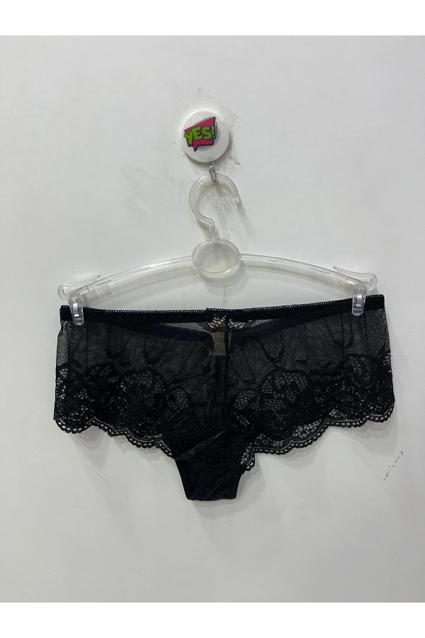 Belvü Kadın Dantelli Hipster Siyah Külot