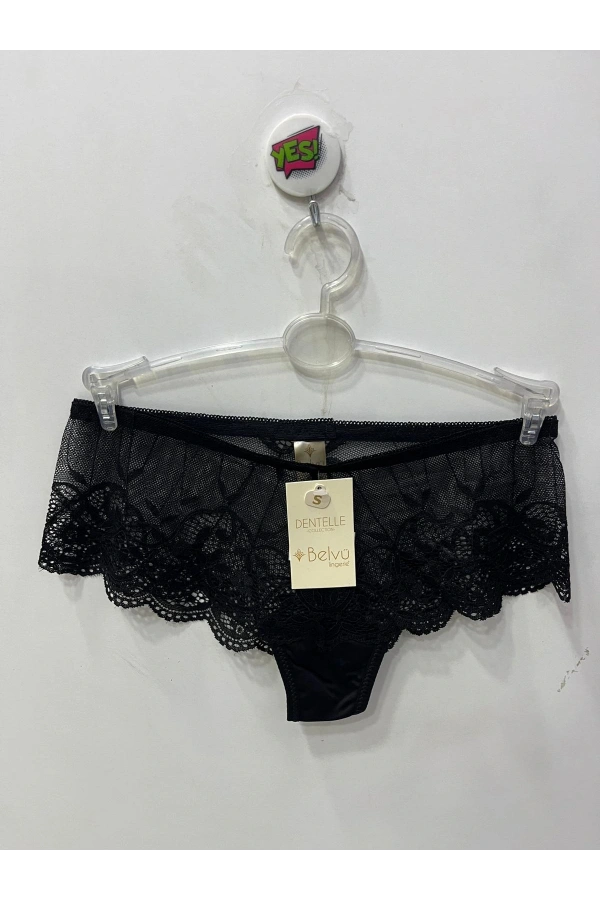 Belvü Kadın Dantelli Hipster Siyah Külot