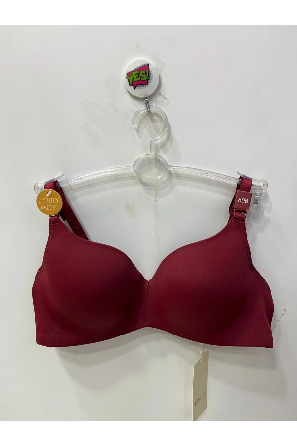 Belvü Kadın Desteksiz Balenli Boş Kap Micro Bordo Sütyen