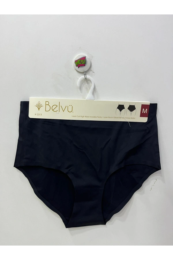 BELVÜ Kadın Lazer Kesim Yüksek Bel İz Yapmayan Siyah Külot