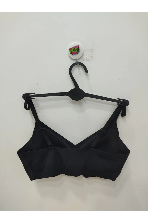 BELVÜ Siyah Lazer Kesim Çıkabilen Pedli Askılı Görünmez Sütyen-SİYAH