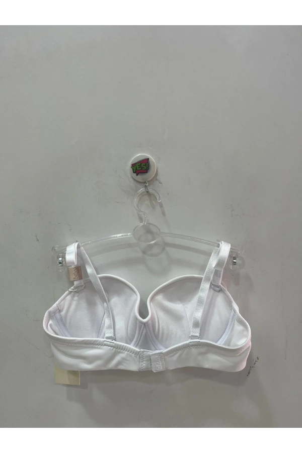 Belvü Kadın Straplez Dolgulu Mikro Kumaş Beyaz Sütyen - 1110