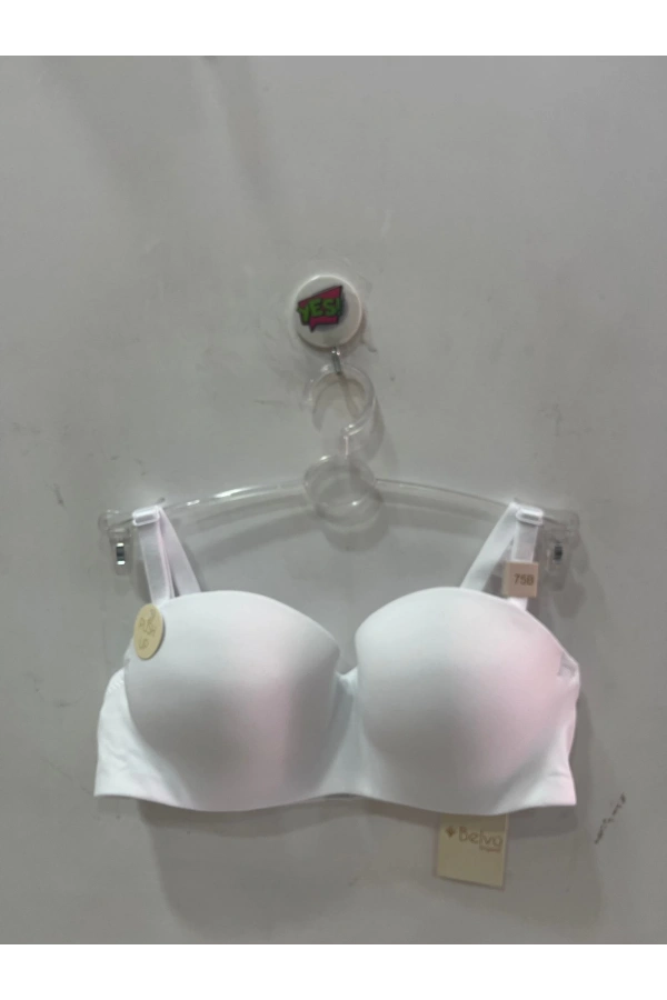 Belvü Kadın Straplez Dolgulu Mikro Kumaş Beyaz Sütyen - 1110