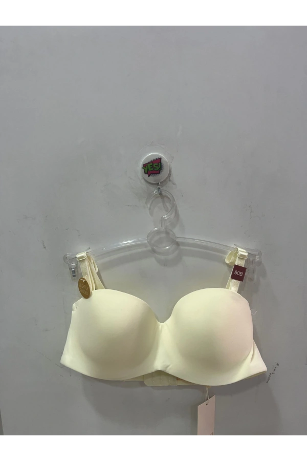 Belvü Kadın Straplez Dolgusuz Mikro Kumaş Ekru Sütyen - 1110