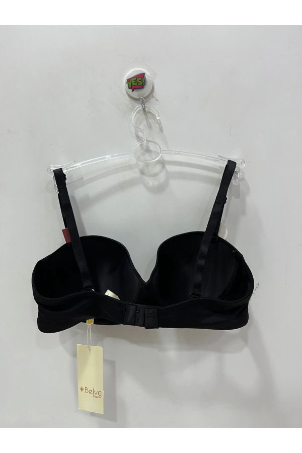 Belvü Straplez Dolgusuz Mikro Siyah Tulum Sütyen - 111