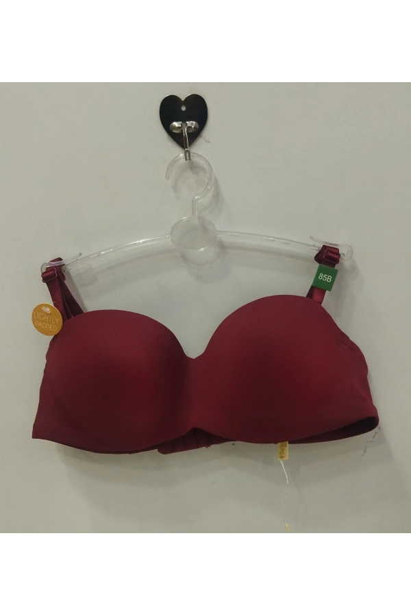 BELVÜ STRAPLEZ DOLGUSUZ MİKRO TULUM SÜTYEN-BORDO
