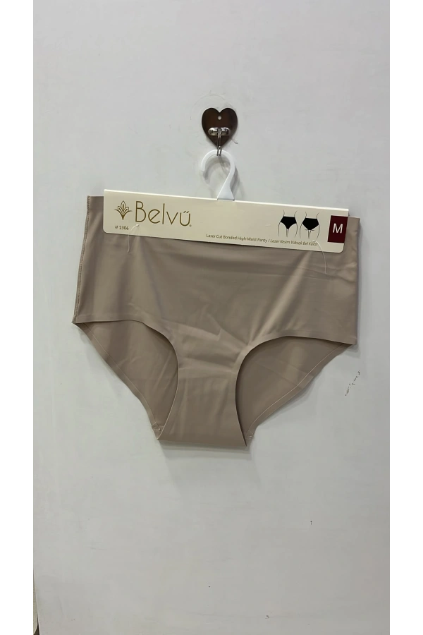 BELVÜ YÜKSEK BEL LAZER KESİM KİLOT-mantar