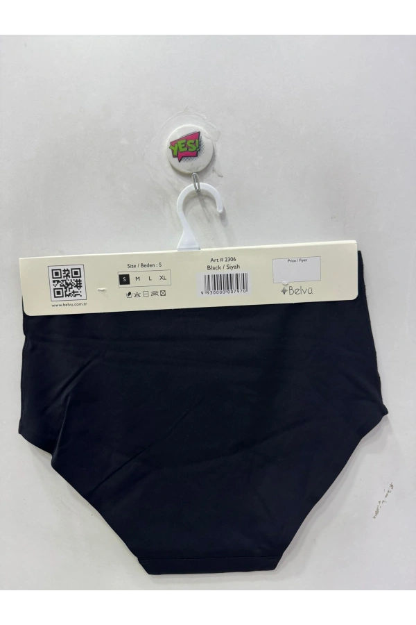 Belvü Kadın Yüksek Bel Lazer Kesim Siyah Külot