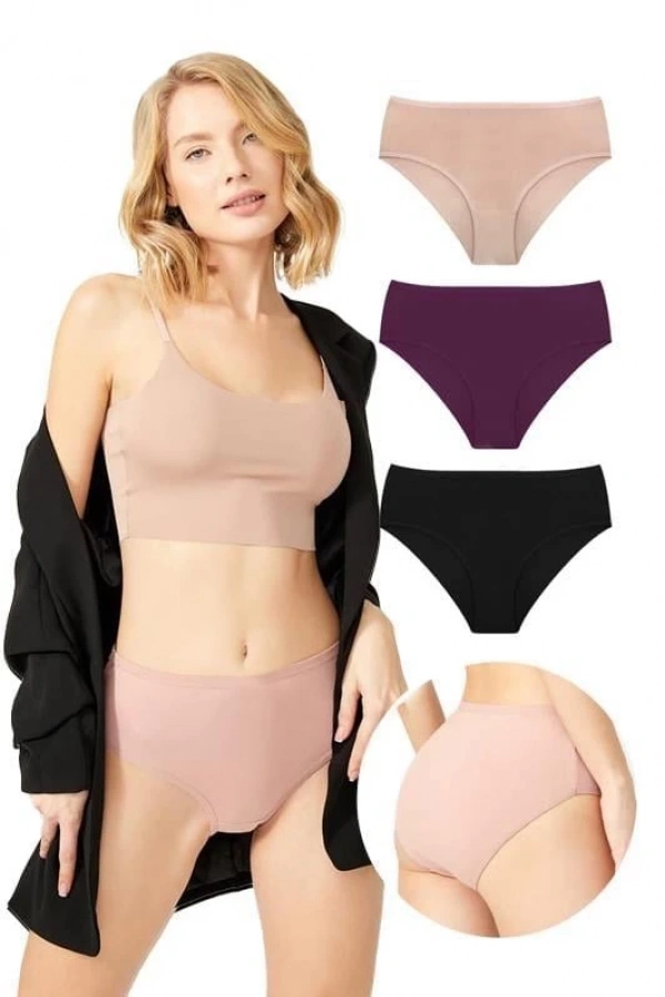 COTTONHİLL Basic Koyu Ten Rengi %95 Pamuklu Geniş Kenarlı Külot