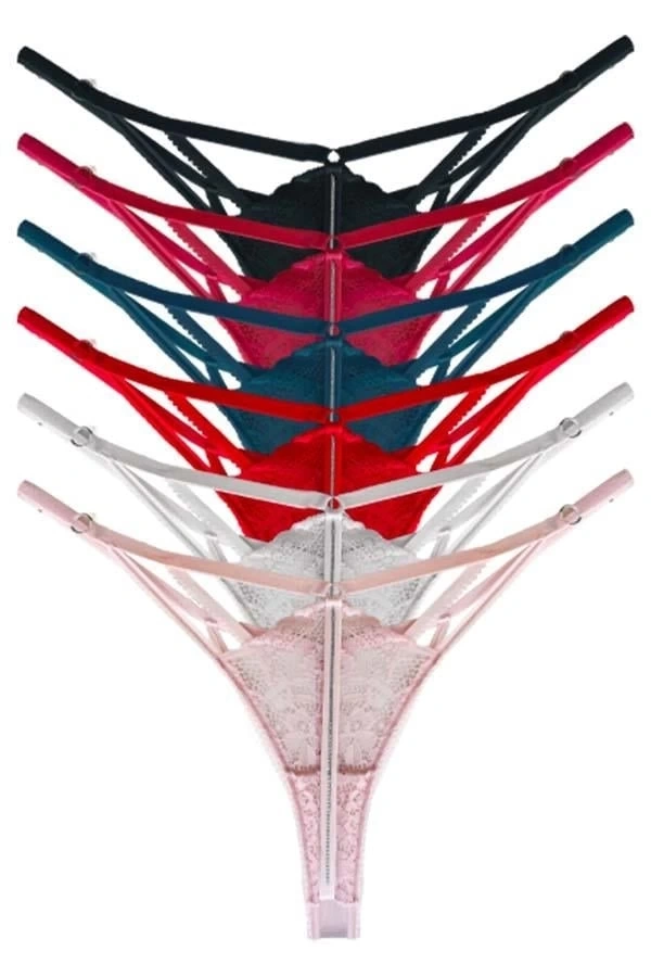 COTTONHILL Dantelli Taş Detaylı Ayarlanabilir Lastikli Kırmızı  Külot