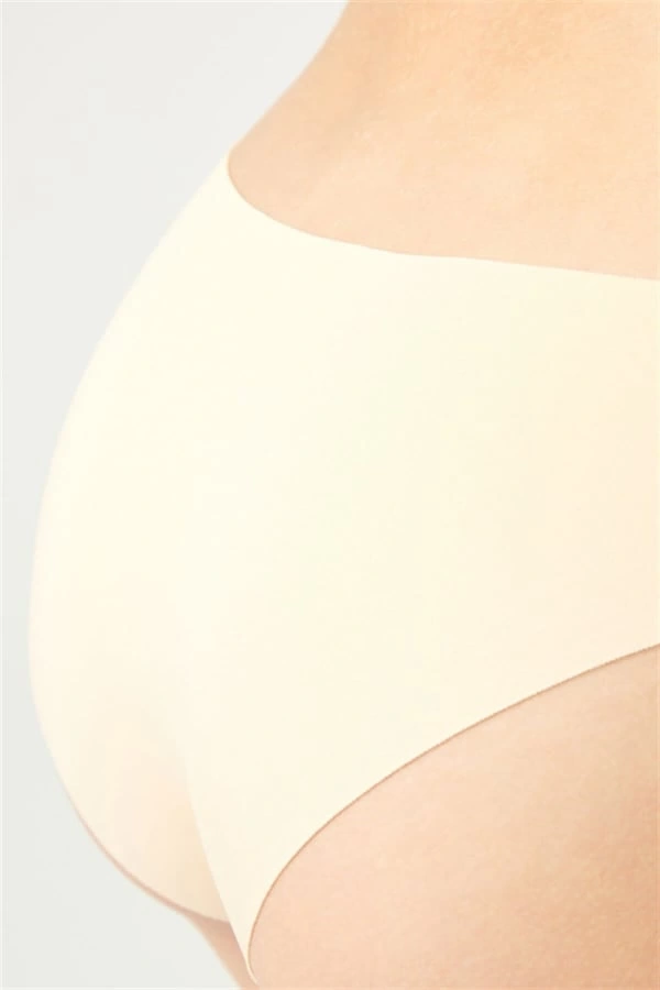 COTTONHİLL Siyah Klasik Basic Lazer Kesim Kadın Bikini Külot-0462-TEN