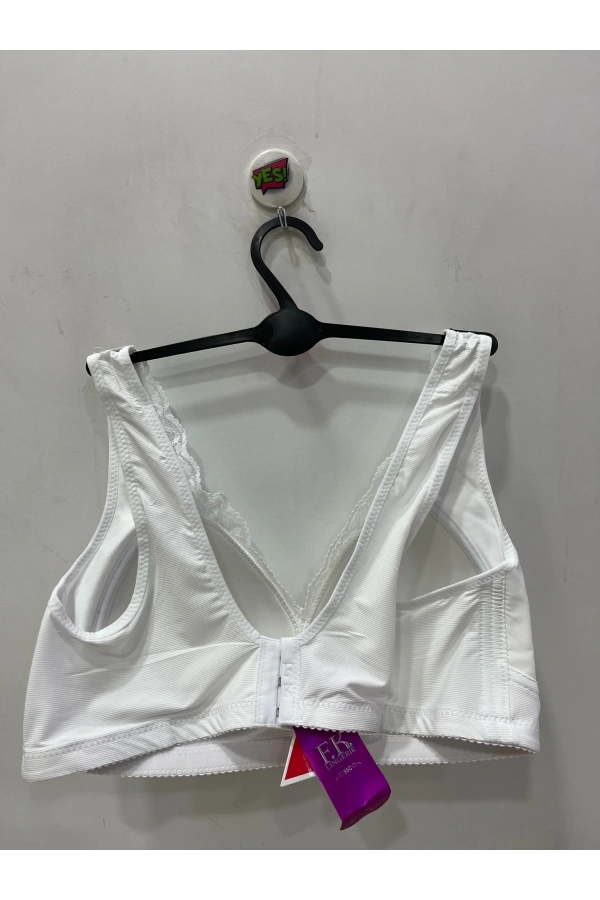 F.K Dantel Detaylı Balensiz Toparlayıcı C Cup Beyaz Sütyen - 780