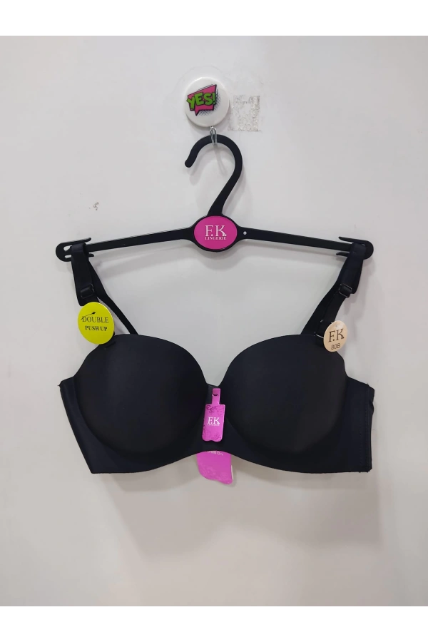 FK BALENSİZ VE DOUBLE DESTEKLİ LAZER KESİM SÜTYEN-SİYAH