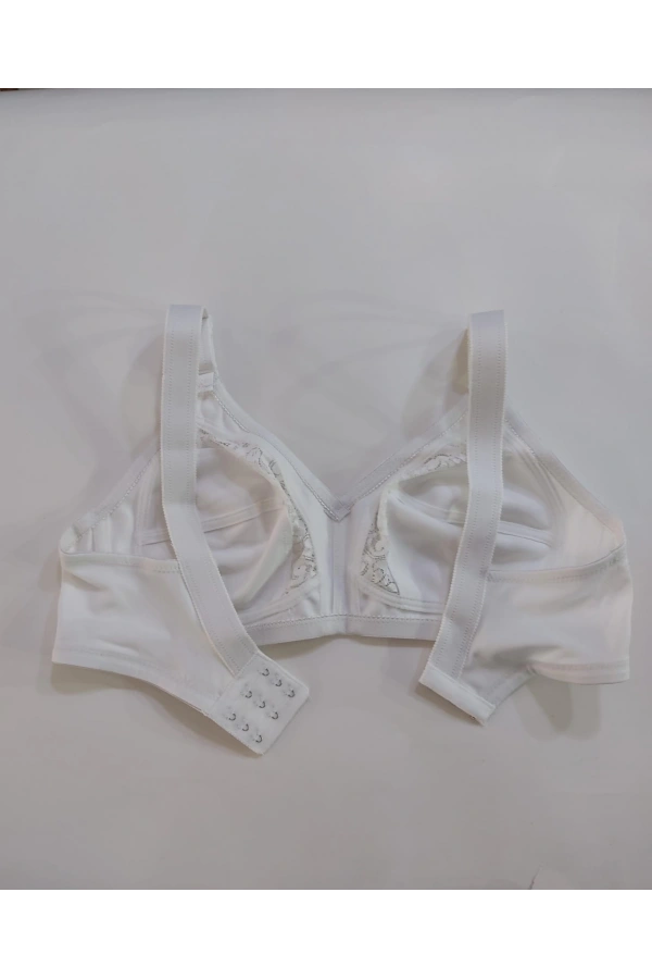 F.K Dantel Detaylı Toparlayıcı Beyaz Sütyen - 1003
