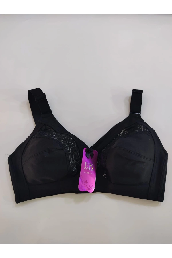 F.K Dantel Detaylı Toparlayıcı Siyah Sütyen - 1003