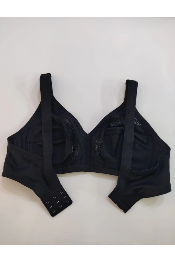 F.K Dantel Detaylı Toparlayıcı Siyah Sütyen - 1003