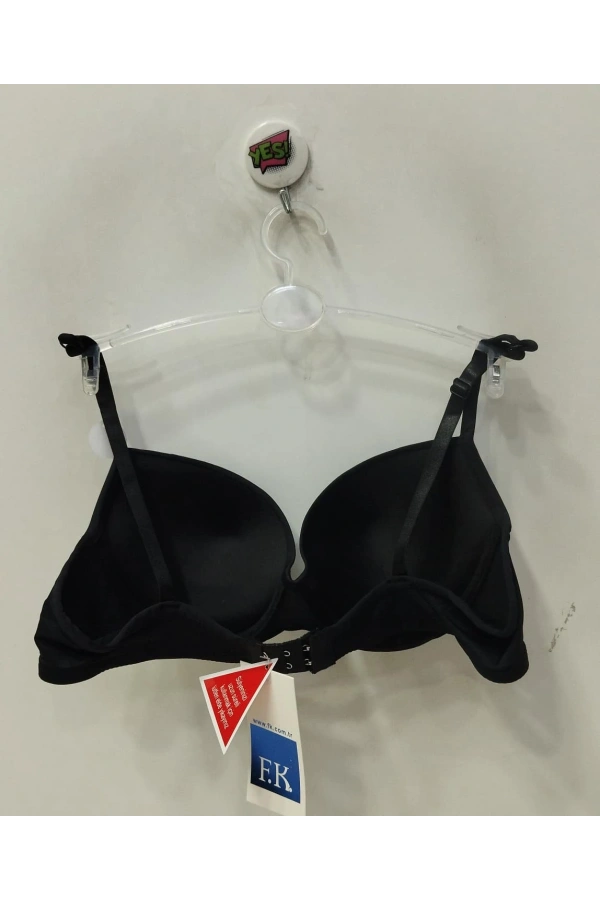 F.K Kadın Hafif Dolgulu Lazer Kesim Siyah Sütyen