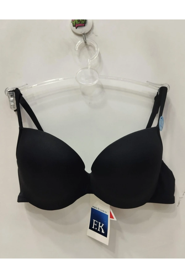 F.K Kadın Hafif Dolgulu Lazer Kesim Siyah Sütyen