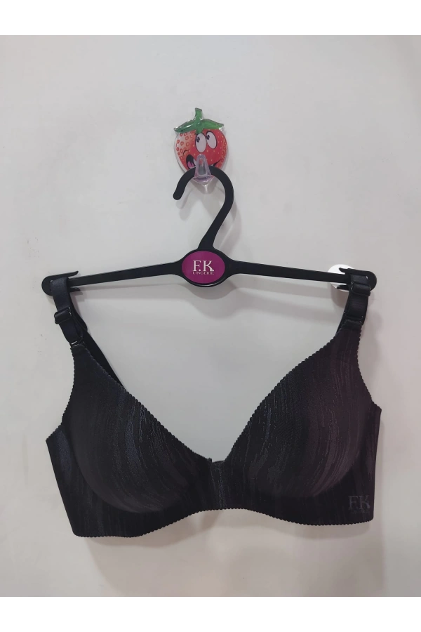 F.K Lazer Kesim Balensiz Tam Destekli Siyah Sütyen 675