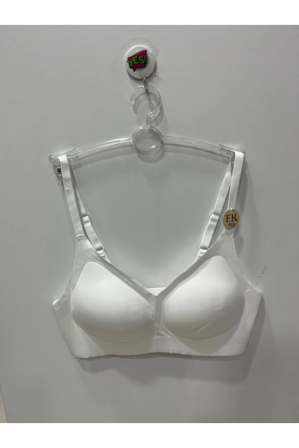 FK Lazer Kesim Balensiz Süngeri Çıkabilen Agraflı Beyaz Sütyen-1241