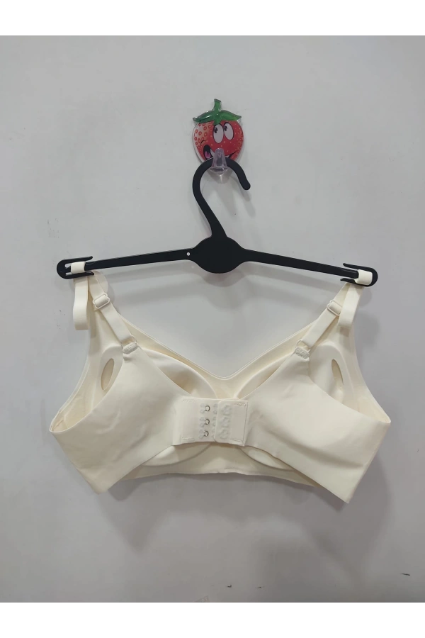 FK Lazer Kesim Balensiz Süngeri Çıkabilen Agraflı Ekru Sütyen - 1241