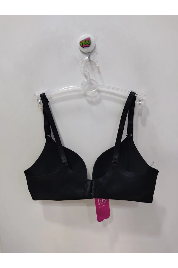 FK Lazer Kesim Desteksiz ve Balensiz Sütyen-Siyah