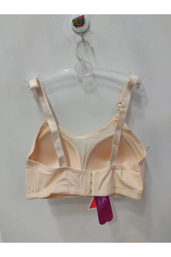 FK Önü Dantelli Fitilli Desteksiz ve Balensiz Sütyen-Ten