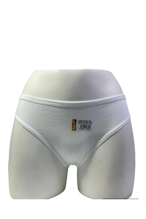 KOLCU 3 LÜ BAYAN LYCRALI BİKİNİ KİLOT-BEYAZ