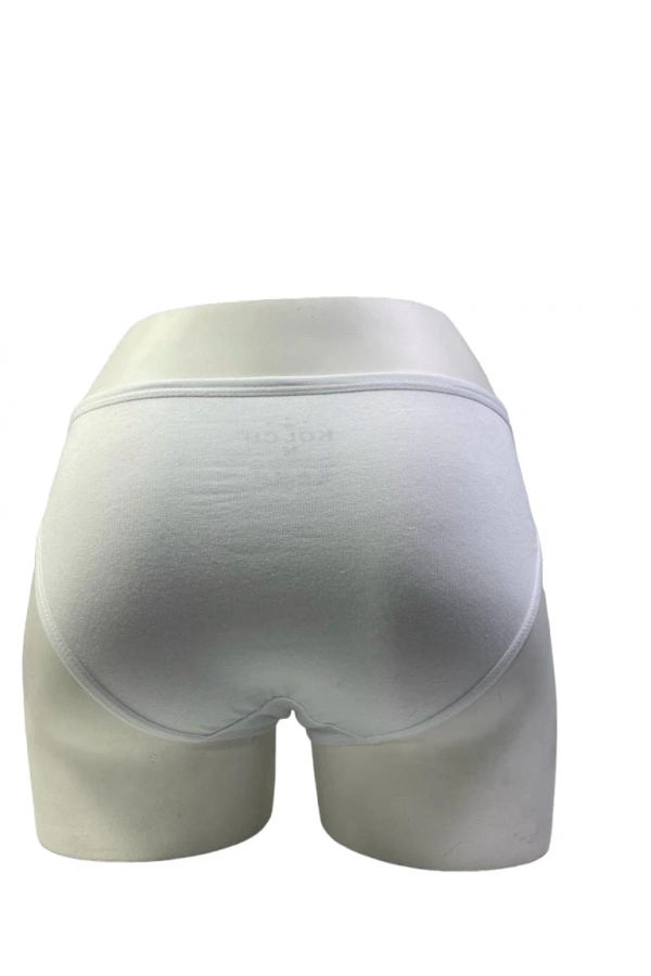 KOLCU 3 LÜ BAYAN LYCRALI BİKİNİ KİLOT-BEYAZ