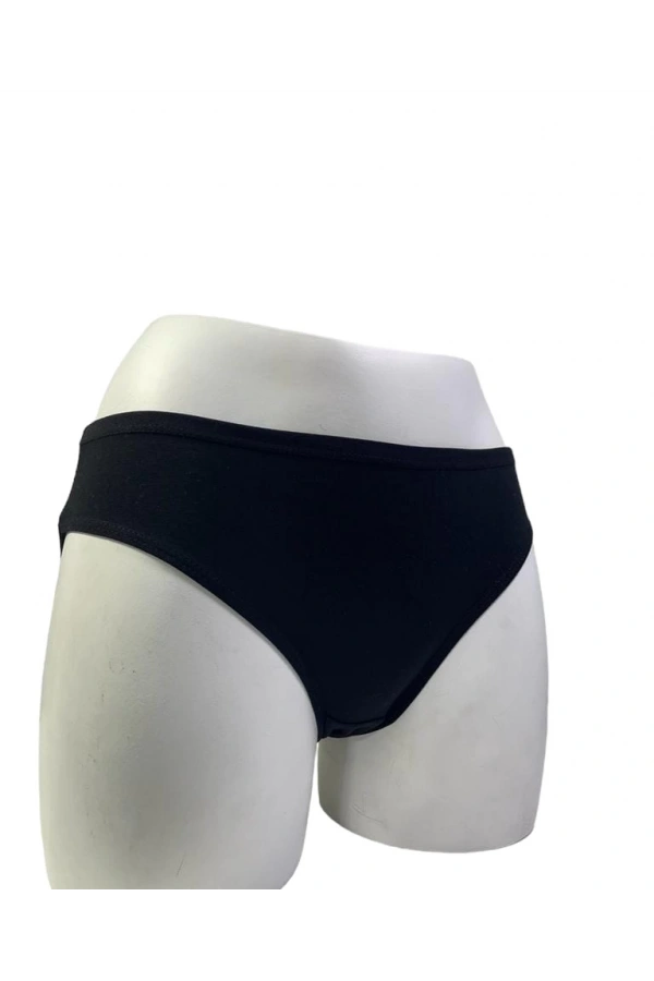 KOLCU 3 LÜ BAYAN LYCRALI BİKİNİ KİLOT-SİYAH