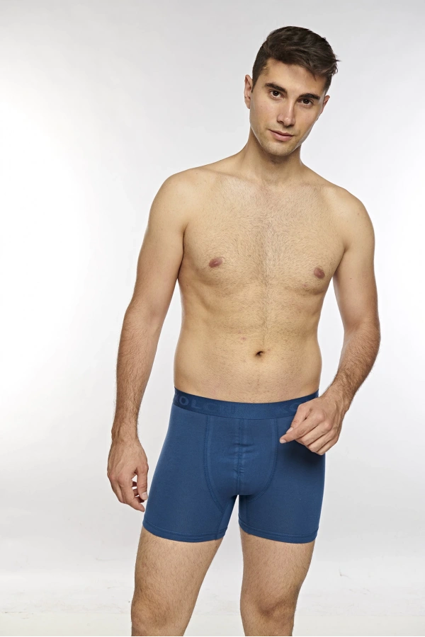 KOLCU Erkek Likralı Boxer K1340-İndigo