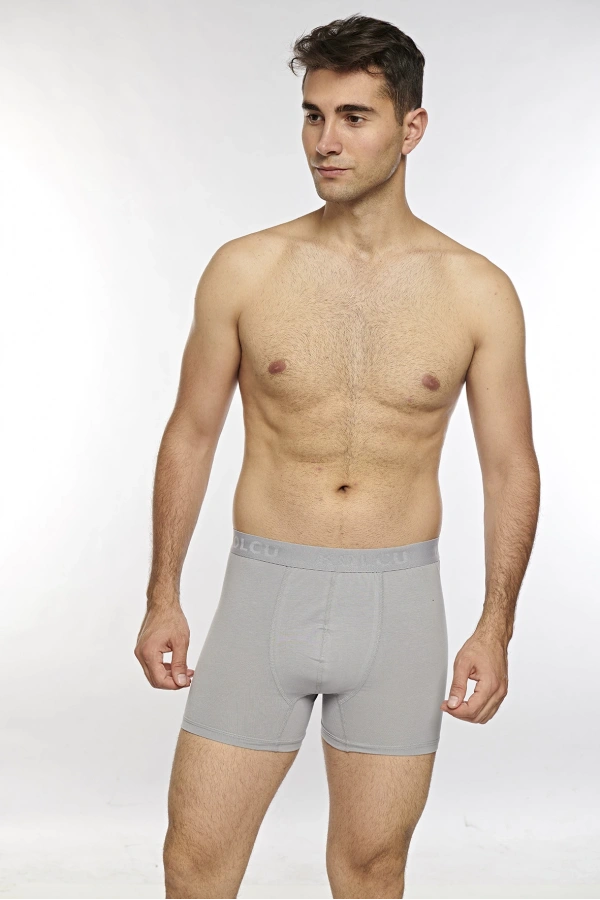 KOLCU Erkek Likralı Boxer K1340-Gri