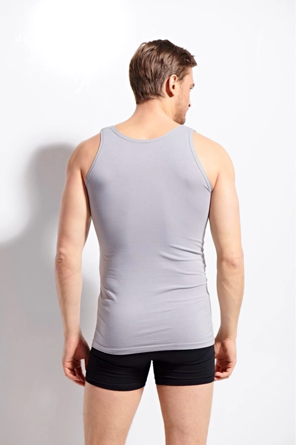 Kolcu Erkek Penye %100 Pamuklu Premium Kalite Atlet K1100 - GRİ