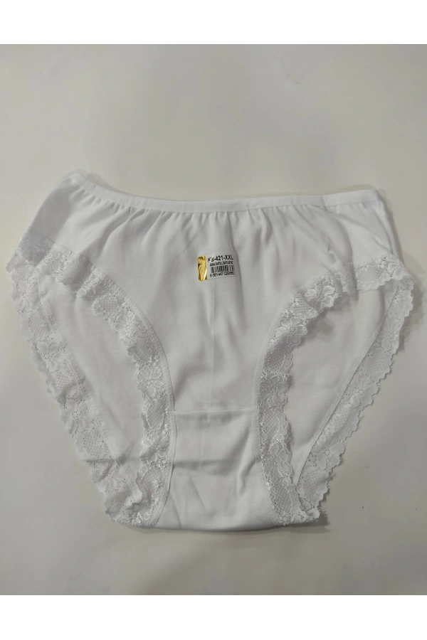 Kolcu Kadın Büyük Beden Külot - Beyaz