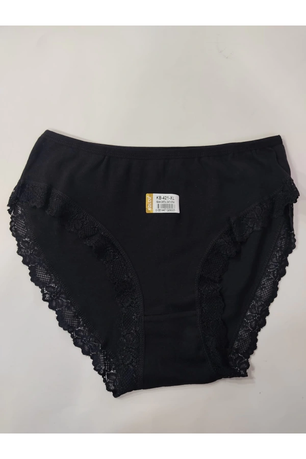 Kolcu Kadın Büyük Beden Külot - Siyah