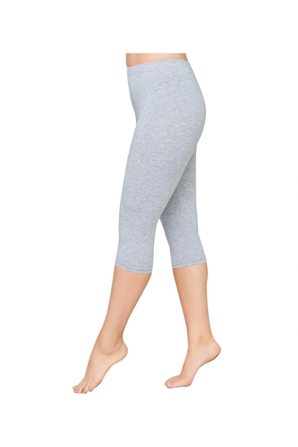 Kolcu Kadın Elastan Kapri Tayt 454 - Gri