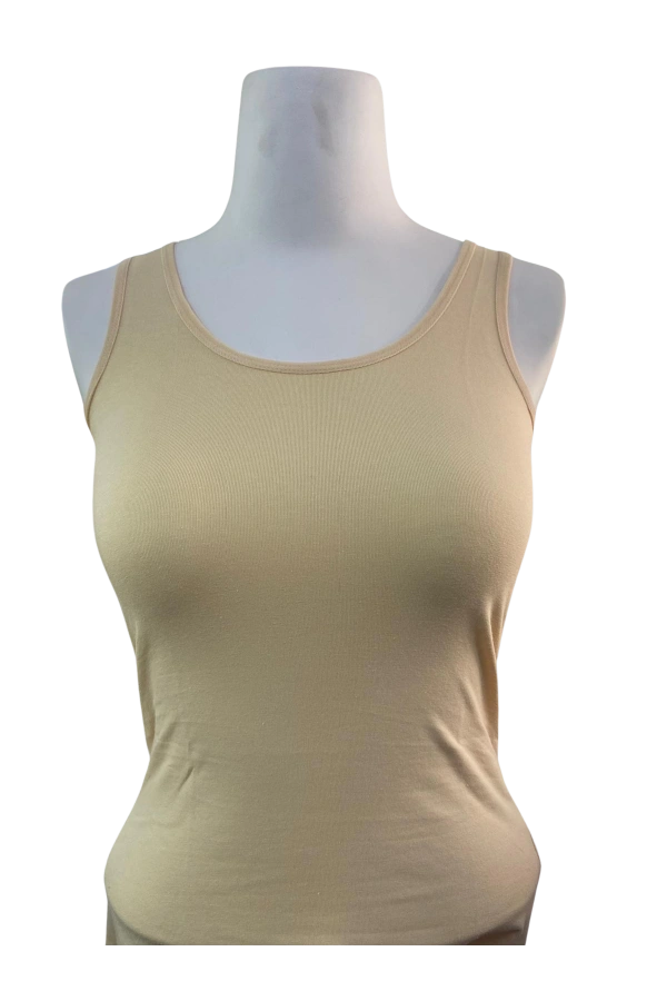 KOLCU Kadın Pamuklu Likralı Kalın Askılı Ten Atlet - KB2541