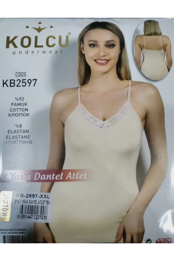 KOLCU KADIN LİKRALI GÖGÜS DANTEL ATLET-TEN