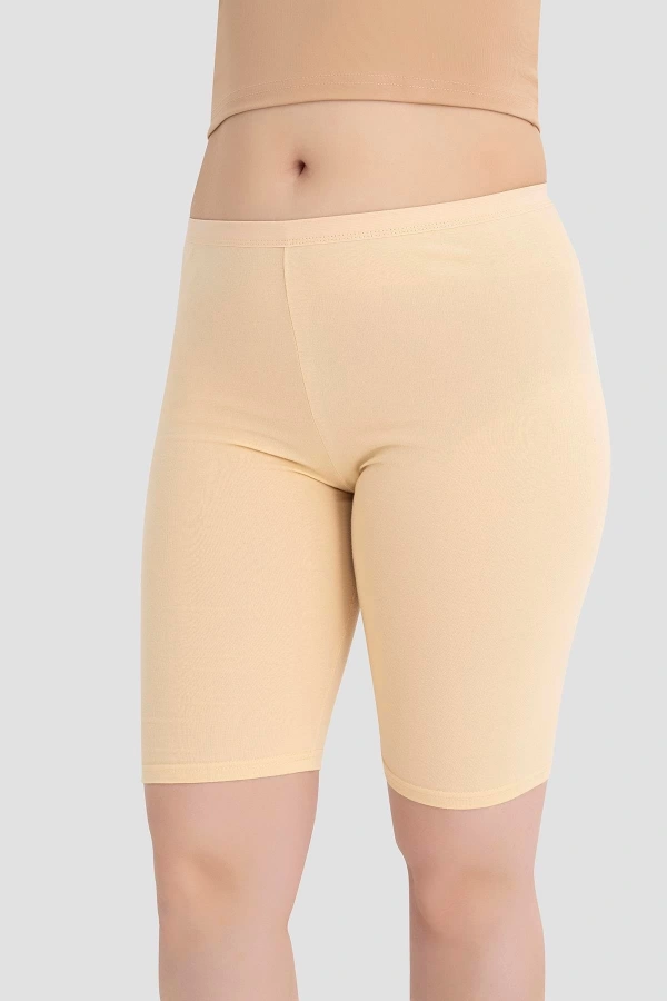 KOLCU Kadın Likralı Kısa Tayt KB3041 - TEN