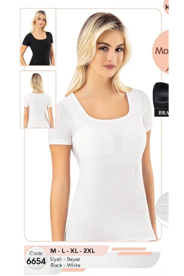 Kota Kare Yaka Yarım Kol Modal Kaşkorse Pedli Atlet