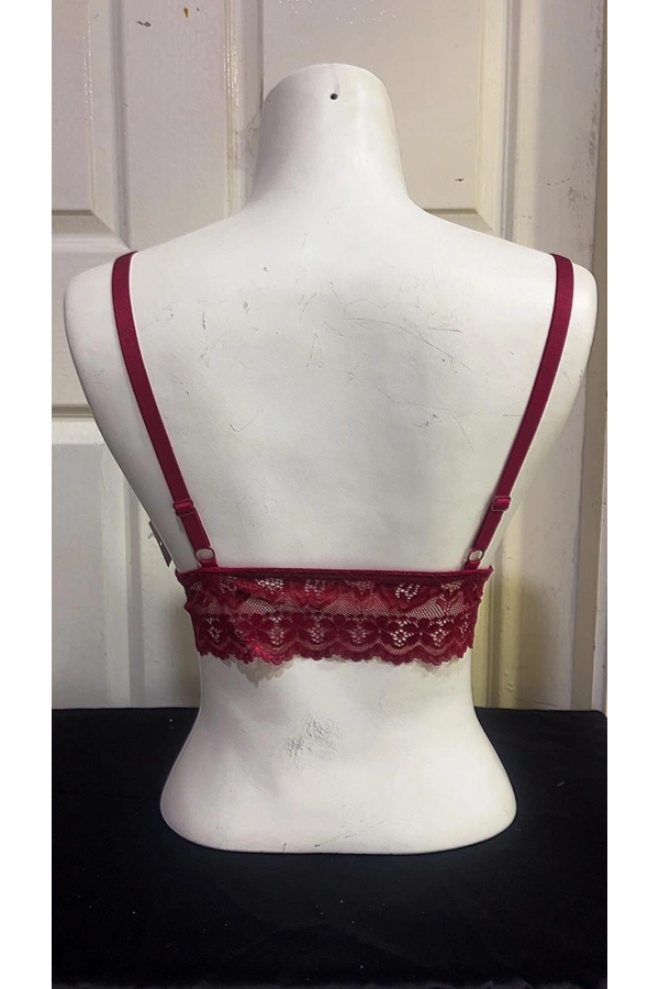 Koza Kadın Desteksiz İpli Soft Bralet Sütyen-BORDO