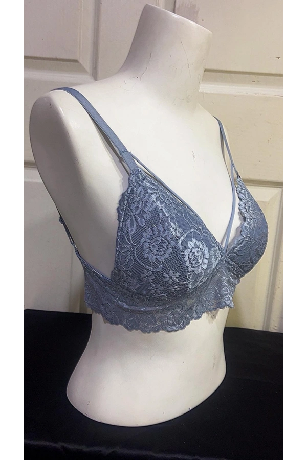 Koza Kadın Desteksiz İpli Soft Bralet Sütyen-Gri