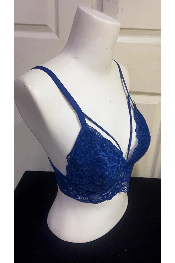 Koza Kadın Desteksiz İpli Soft Bralet Sütyen-İNDİGO