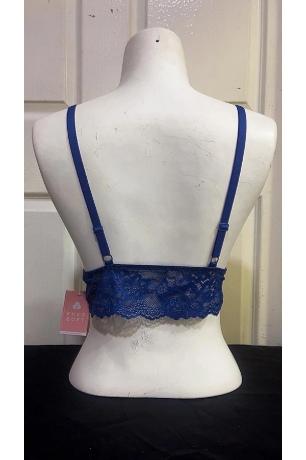 Koza Kadın Desteksiz İpli Soft Bralet Sütyen-İNDİGO
